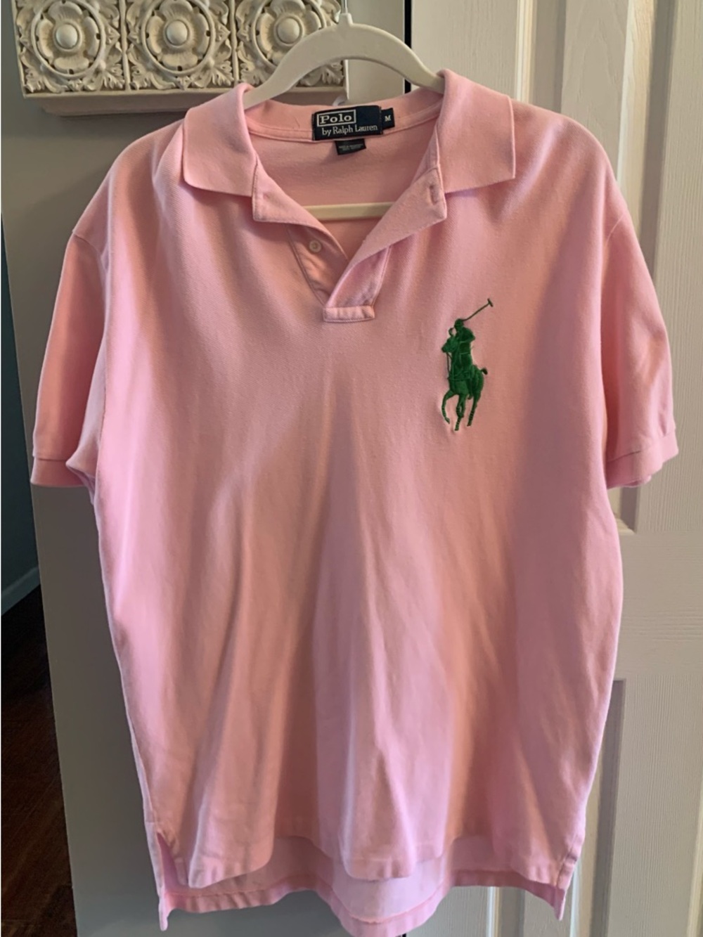 Ralph Lauren Pink Polo Shirt With Embroidered Big Pony - M